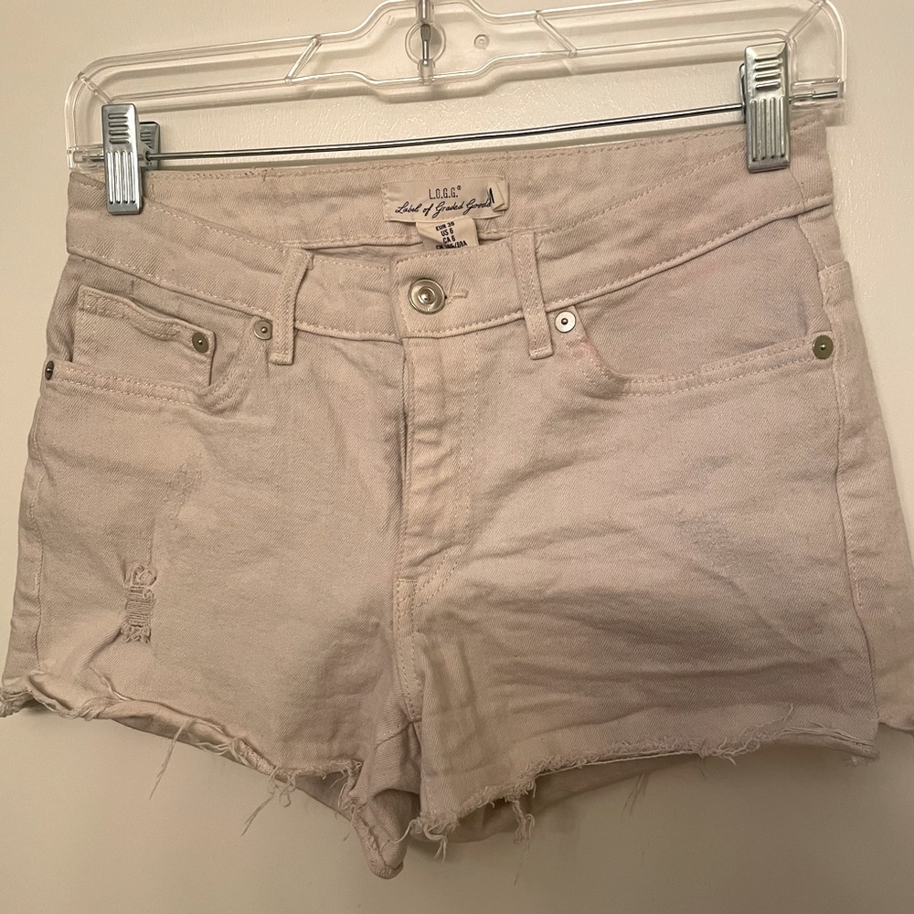 White jean shorts
